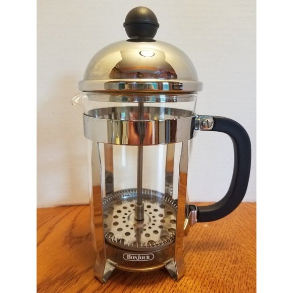 BonJour Monet 3 Cups French Coffee Press - Black Stainless Steel - Picture 1 of 11